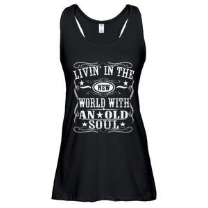 Living In The New World With An Old Soul Ladies Essential Flowy Tank