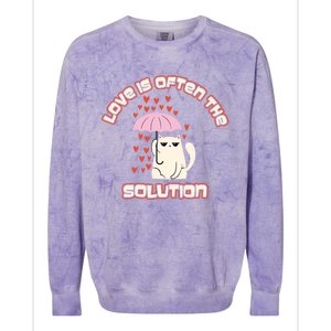 Love Is The Solution Cool Cat Love Is Blind Fall In Love Meaningful Gift Colorblast Crewneck Sweatshirt