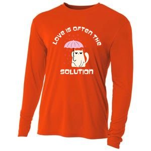 Love Is The Solution Cool Cat Love Is Blind Fall In Love Meaningful Gift Cooling Performance Long Sleeve Crew