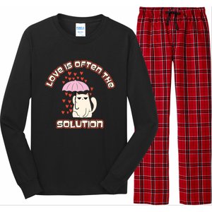 Love Is The Solution Cool Cat Love Is Blind Fall In Love Meaningful Gift Long Sleeve Pajama Set