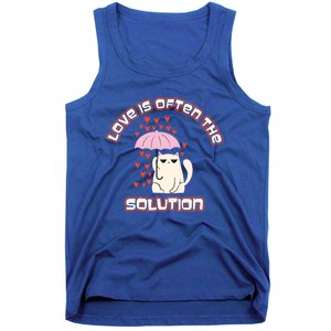 Love Is The Solution Cool Cat Love Is Blind Fall In Love Meaningful Gift Tank Top