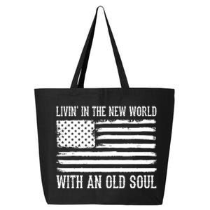 Living In The New World With An Old Soul America Flag 25L Jumbo Tote