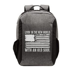 Living In The New World With An Old Soul America Flag Vector Backpack