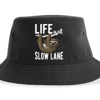 Life In The Slow Lane Funny Sloth Lover Meaningful Gift Sustainable Bucket Hat