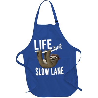 Life In The Slow Lane Funny Sloth Lover Meaningful Gift Apron