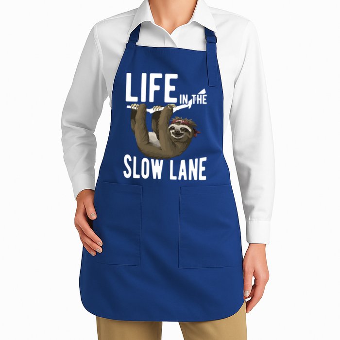 Life In The Slow Lane Funny Sloth Lover Meaningful Gift Apron