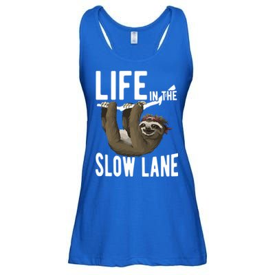 Life In The Slow Lane Funny Sloth Lover Meaningful Gift Ladies Essential Flowy Tank