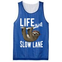Life In The Slow Lane Funny Sloth Lover Meaningful Gift Mesh Reversible Basketball Jersey Tank