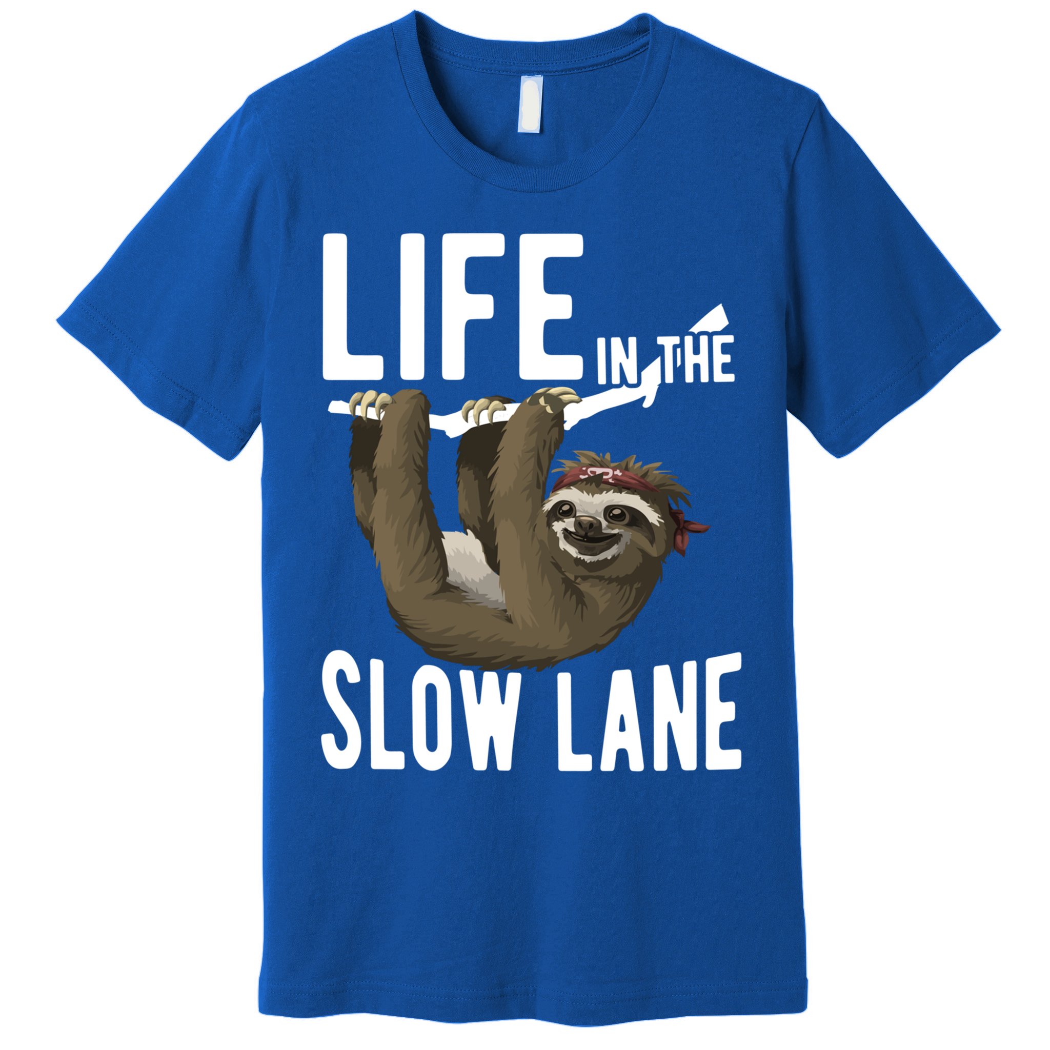 Life In The Slow Lane Funny Sloth Lover Meaningful Gift Premium T-Shirt