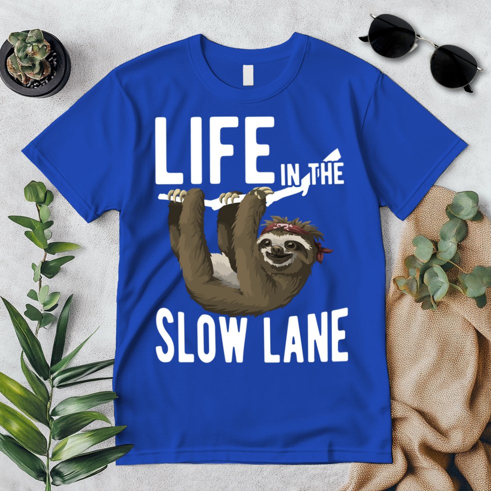 Life In The Slow Lane Funny Sloth Lover Meaningful Gift Premium T-Shirt