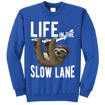 Life In The Slow Lane Funny Sloth Lover Meaningful Gift Tall Sweatshirt
