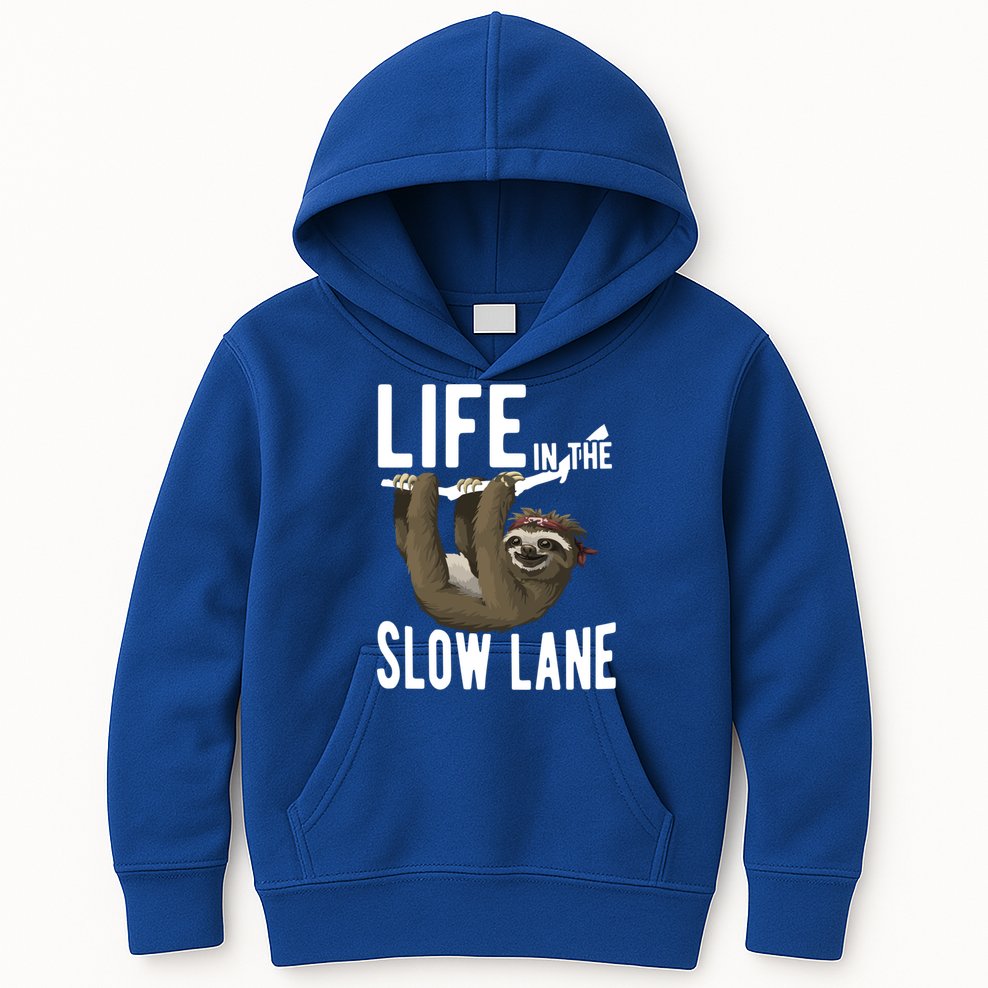 Life In The Slow Lane Funny Sloth Lover Meaningful Gift Kids Hoodie