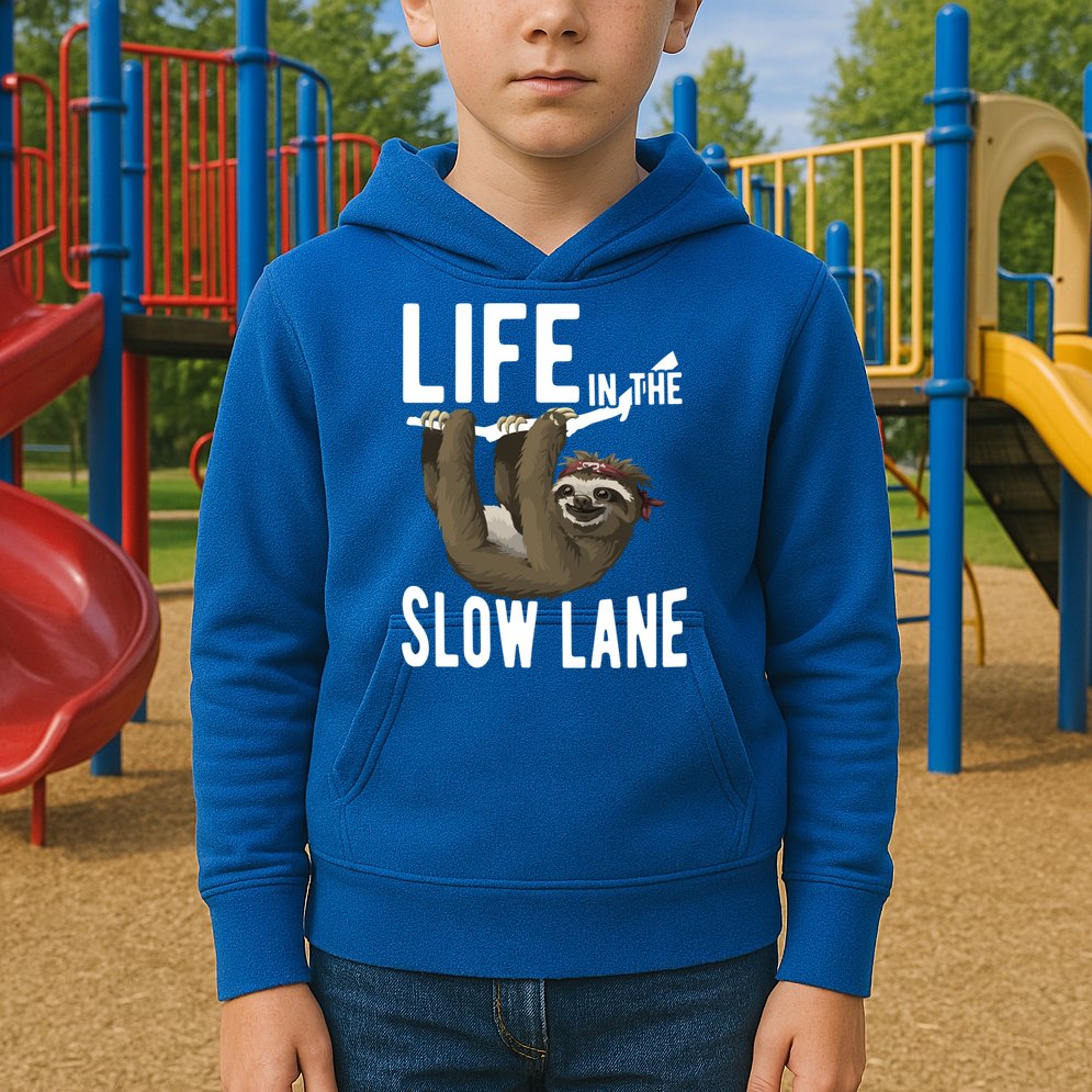 Life In The Slow Lane Funny Sloth Lover Meaningful Gift Kids Hoodie