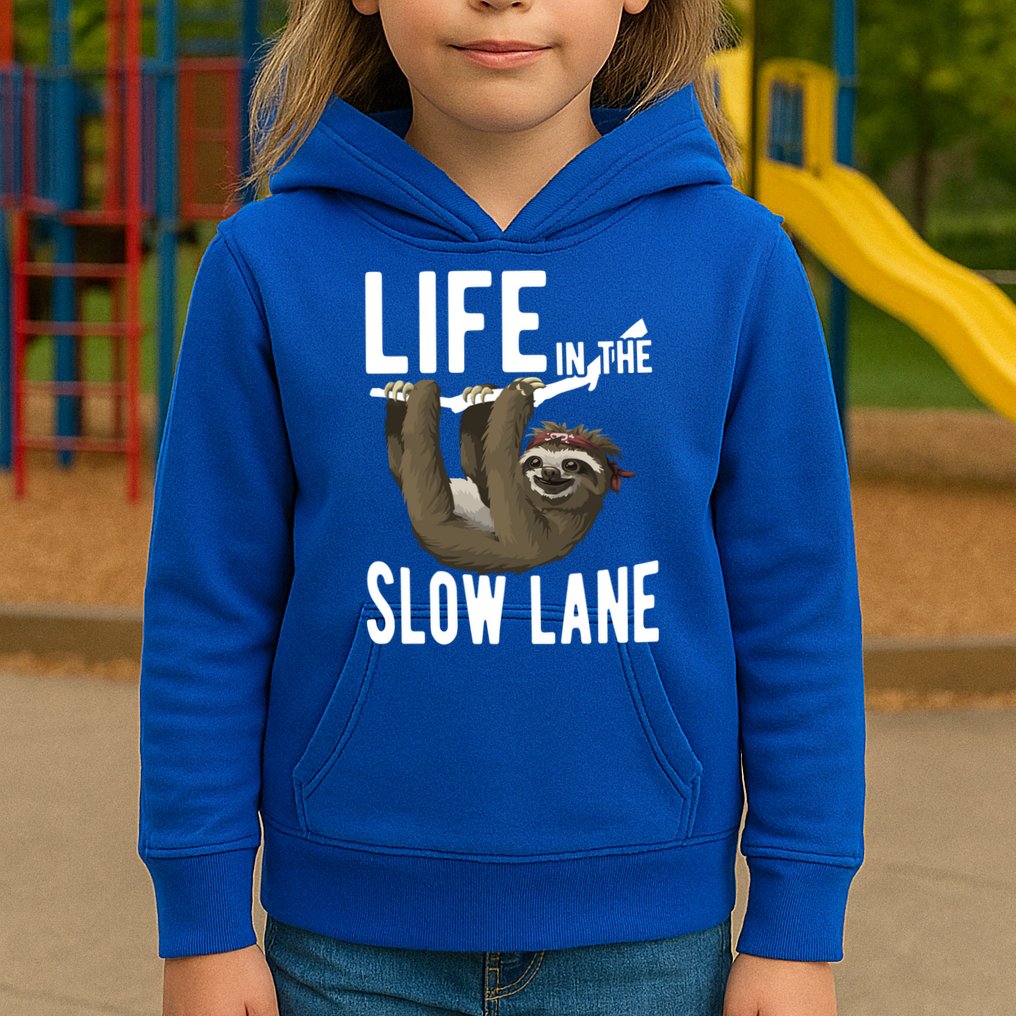 Life In The Slow Lane Funny Sloth Lover Meaningful Gift Kids Hoodie