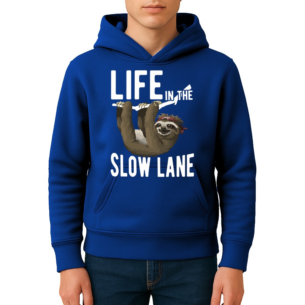 Life In The Slow Lane Funny Sloth Lover Meaningful Gift Kids Hoodie