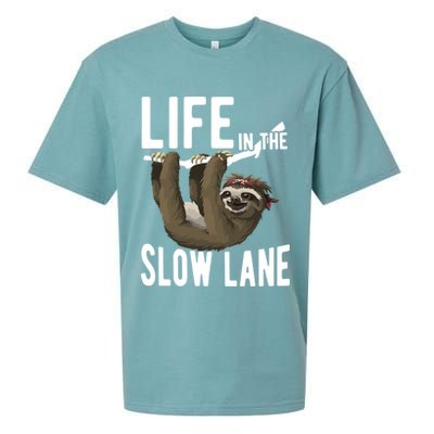 Life In The Slow Lane Funny Sloth Lover Meaningful Gift Sueded Cloud Jersey T-Shirt