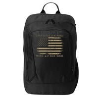 Living In The New World With An Old Soul America Flag City Backpack