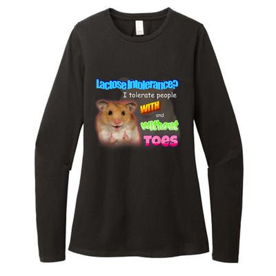 Lactose Intolerance Tolerate People With And Without Toes Meme Womens CVC Long Sleeve Shirt