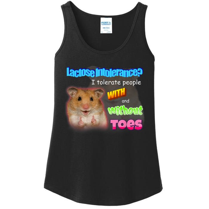 Lactose Intolerance Tolerate People With And Without Toes Meme Ladies Essential Tank