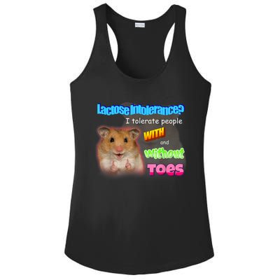 Lactose Intolerance Tolerate People With And Without Toes Meme Ladies PosiCharge Competitor Racerback Tank