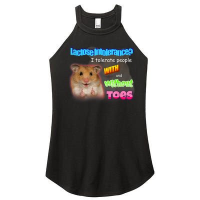 Lactose Intolerance Tolerate People With And Without Toes Meme Women’s Perfect Tri Rocker Tank