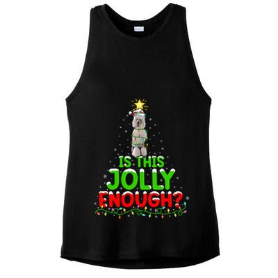 Lighting Is This Jolly Enough Standard Poodle Christmas Tree Gift Ladies PosiCharge Tri-Blend Wicking Tank