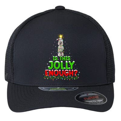 Lighting Is This Jolly Enough Standard Poodle Christmas Tree Gift Flexfit Unipanel Trucker Cap