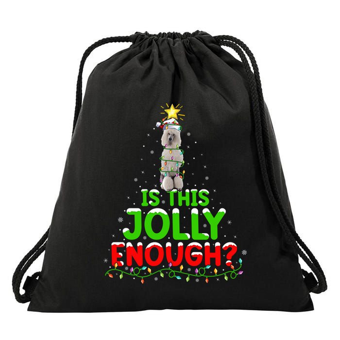 Lighting Is This Jolly Enough Standard Poodle Christmas Tree Gift Drawstring Bag