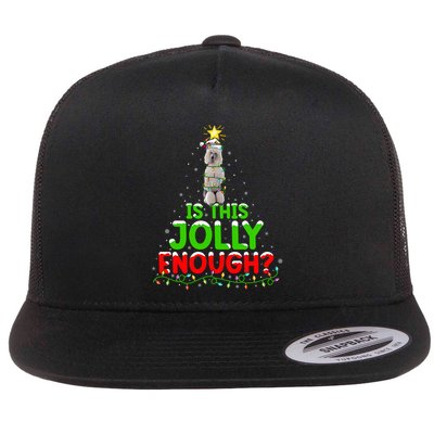 Lighting Is This Jolly Enough Standard Poodle Christmas Tree Gift Flatbill Hat