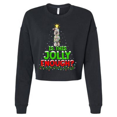 Lighting Is This Jolly Enough Standard Poodle Christmas Tree Gift Cropped Pullover Crew