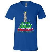 Lighting Is This Jolly Enough Standard Poodle Christmas Tree Gift V-Neck T-Shirt