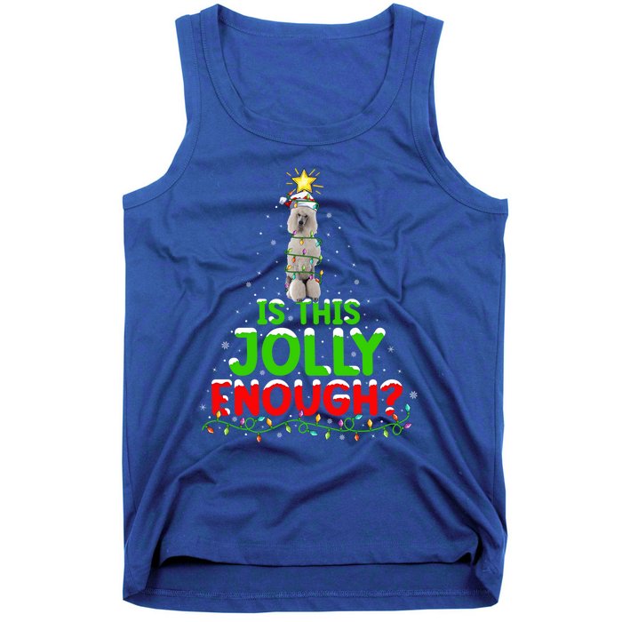 Lighting Is This Jolly Enough Standard Poodle Christmas Tree Gift Tank Top