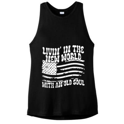 Living In The New World With An Old Soul Ladies PosiCharge Tri-Blend Wicking Tank