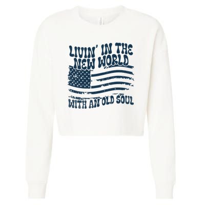 Living In The New World With An Old Soul Cropped Pullover Crew