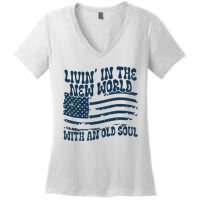 Living In The New World With An Old Soul Women's V-Neck T-Shirt