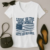 Living In The New World With An Old Soul Women's V-Neck T-Shirt