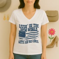 Living In The New World With An Old Soul Women's V-Neck T-Shirt