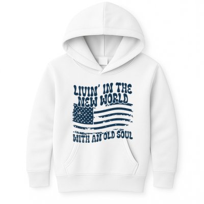 Living In The New World With An Old Soul Kids Hoodie