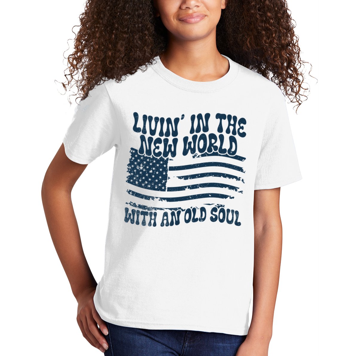 Living In The New World With An Old Soul Kids T-Shirt