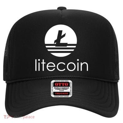 Litecoin Logo High Crown Mesh Back Trucker Hat