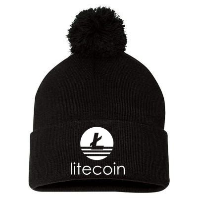 Litecoin Logo Pom Pom 12in Knit Beanie