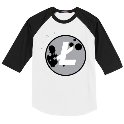 Litecoin Moon Cryptocurrency Baseball Sleeve Shirt