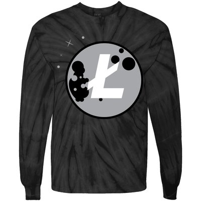Litecoin Moon Cryptocurrency Tie-Dye Long Sleeve Shirt