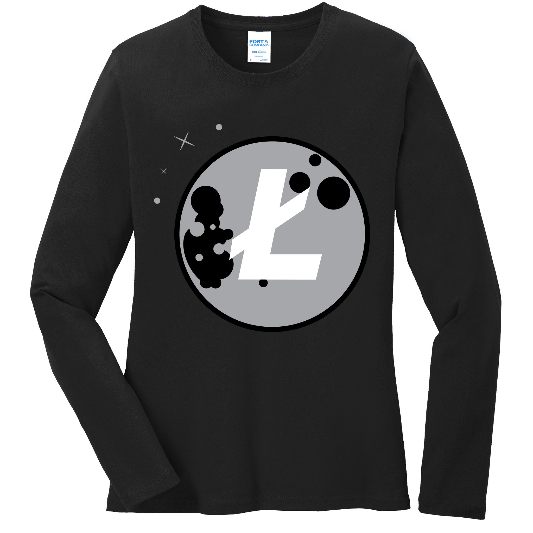 Litecoin Moon Cryptocurrency Ladies Long Sleeve Shirt