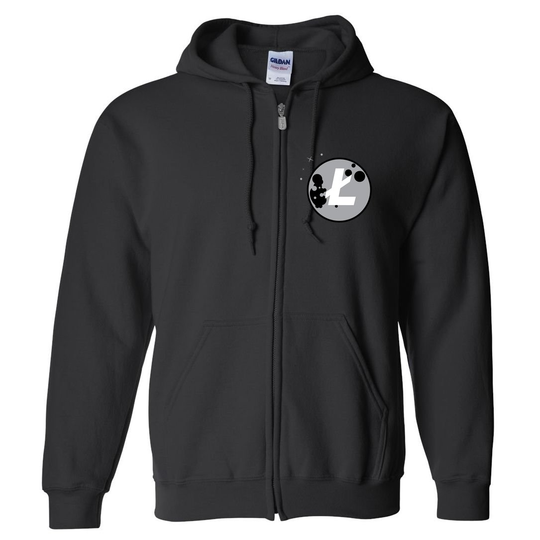 Litecoin Moon Cryptocurrency Full Zip Hoodie