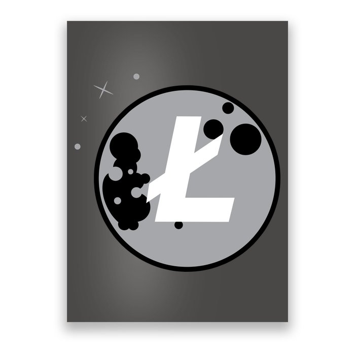 Litecoin Moon Cryptocurrency Poster
