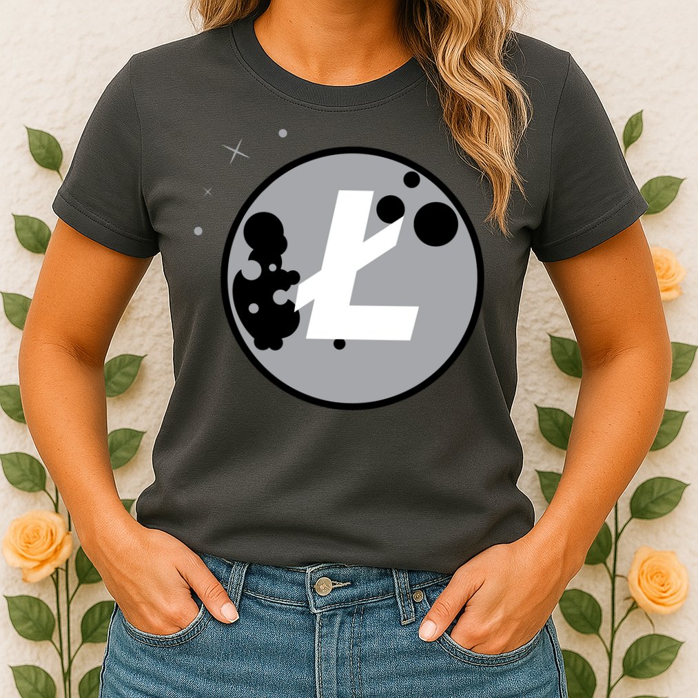 Litecoin Moon Cryptocurrency Womens T-Shirt