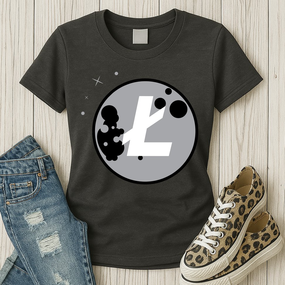 Litecoin Moon Cryptocurrency Womens T-Shirt