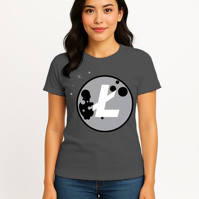 Litecoin Moon Cryptocurrency Womens T-Shirt