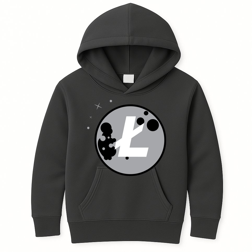 Litecoin Moon Cryptocurrency Kids Hoodie